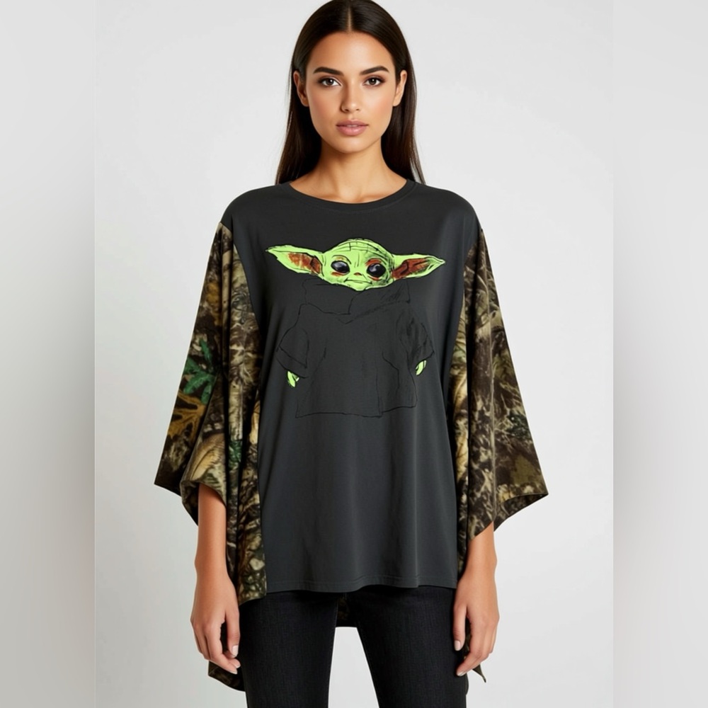 UPCYCLED STAR WARS YODA CAMO TOP